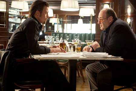 Brad Pitt Goes Gangster on James Gandolfino (Video)