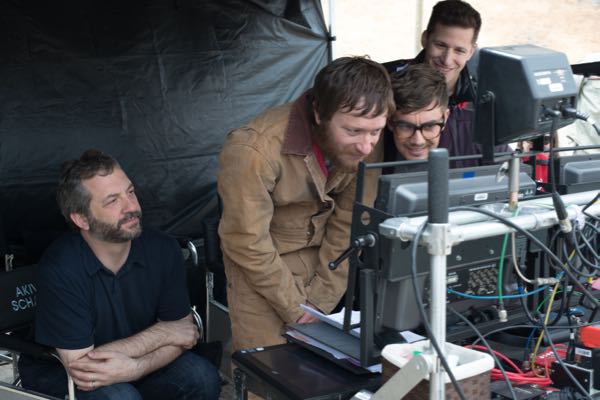 Popstars Never Stop Never Stopping Judd Apatow, Andy Samberg, Akiva Schffer, Jorma Taccone on set