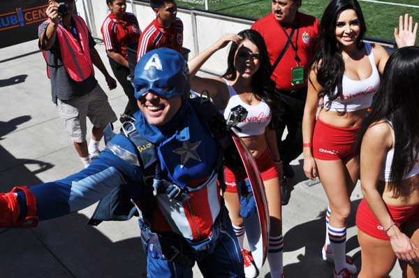 Captain America Crashes Chivas USA Game