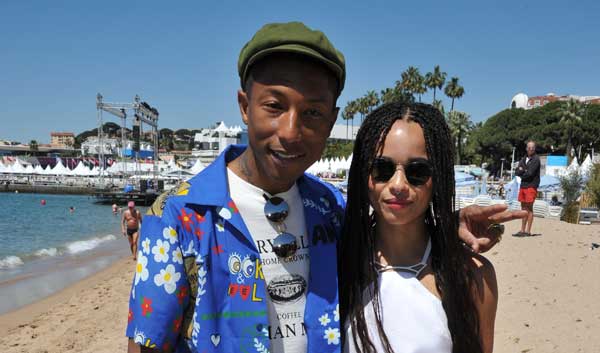 Pharrell Williams and Zoe Kravitz at Cannes for DOPE Movie 