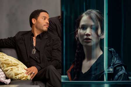 Lenny Kravitz's Cinna Comforts Katniss in THE HUNGER GAMES