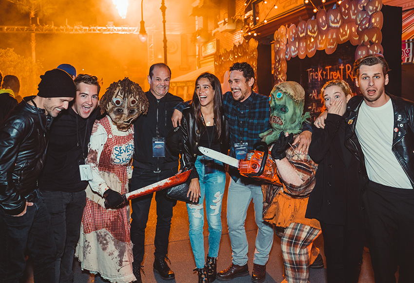 Photos: Jamie Foxx, James Franco and Adam Devin Get Their Scare On At Halloween Horror Nights