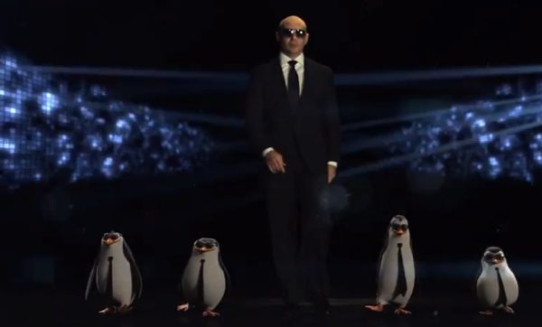 Pitbull Celebrates with PENGUINS OF MADAGASCAR Music Video