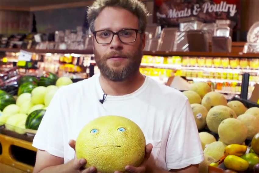 Seth Rogen Pranks New York Supermarket Customers with Talking Food