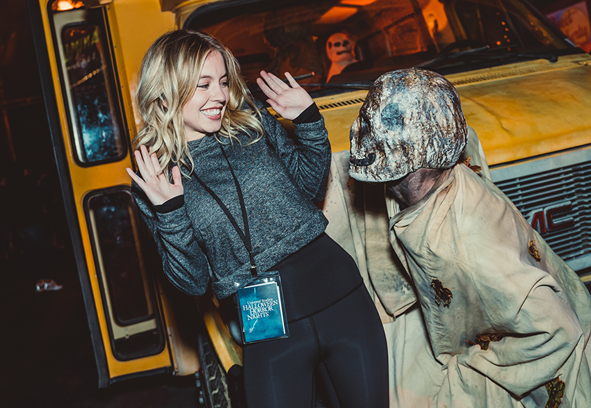 “Sharp Objects” Actress Sydney Sweeney celebrates the Halloween season at Universal Studios Hollywood's "Halloween Horror Nights" on Saturday, October 6, 2018. &nbsp;