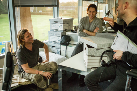 World-War-Z-on-set-Marc-Forster-Brad-Pitt
