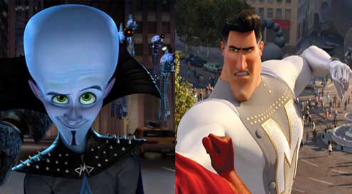 Brad Pitt and Will Farrell in Megamind
