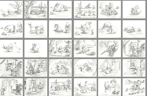 Winnie the Pooh storyboards