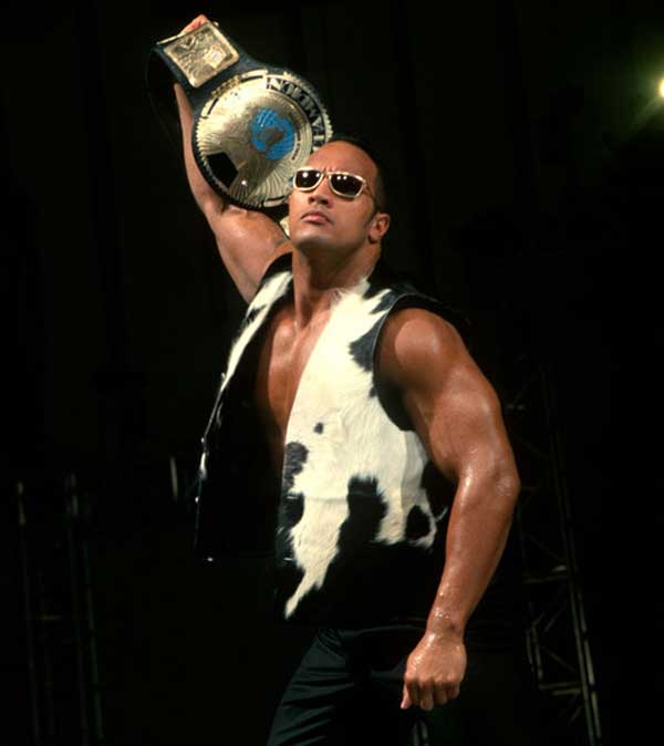 Dwayne-Johnson-The-Rock-WWF-Heavyweight-title-Win