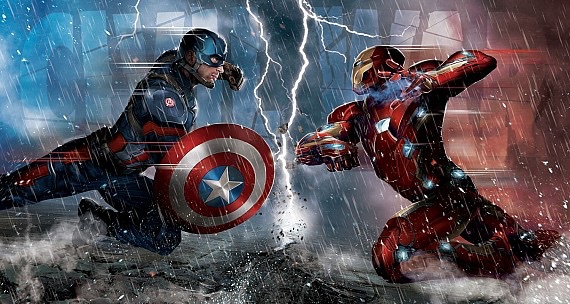 Captain America vs Iron Man in Captain America: Civil War Marvel