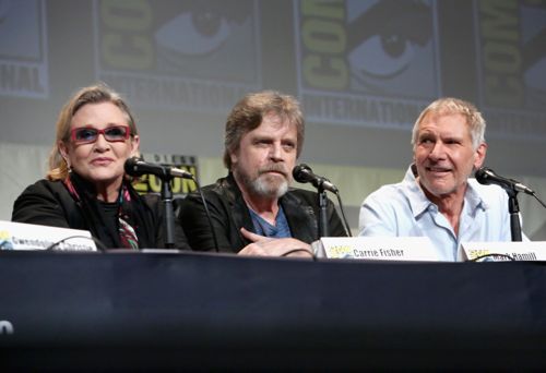Star Wars Force Awakens Comic Con 2015 CarrieFisher Mark Hamill HarrisonFord