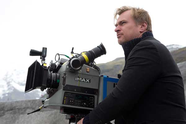 Christopher Nolan on set