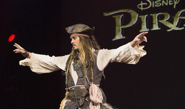 Johnny Depp as Jack Sparrow at Disney D23 Expo