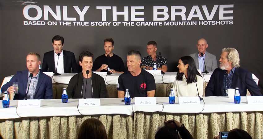 Only The Brave Press Conference Josh Brolin Miles Teller Taylor Kitsch Jeff Bridges Jennifer Connelly Taylor Kitsch