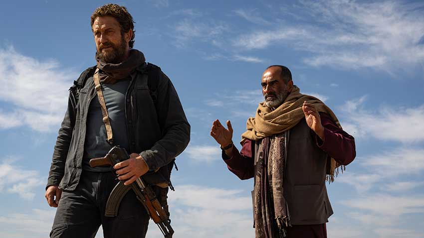 Gerard Butler nand Navid Negahban in Kandahar movie 2023