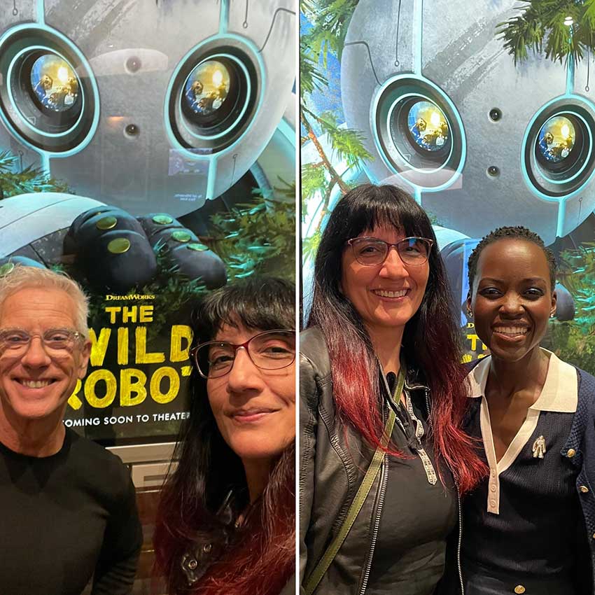 Lupita Nyong'o Director Chris Sanders at Dreamworks The Wild Robot exclusive look