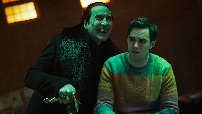 Renfield horror comedy movie with Nicolas Cage and Nicholas Hoult
