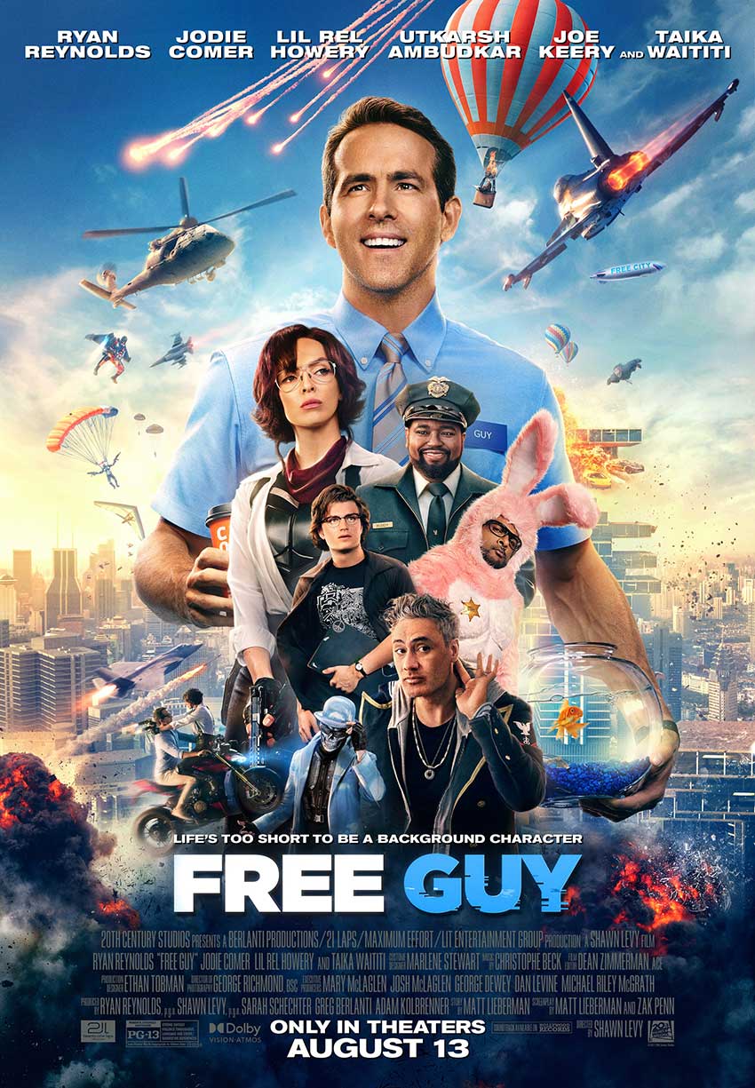 Free Guy Ryan Reynolds movie poster
